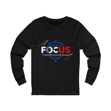 Focus Compass Long Sleeve Tee — "FOCUS: Follow ONE Course Until Successful" Motivational Shirt